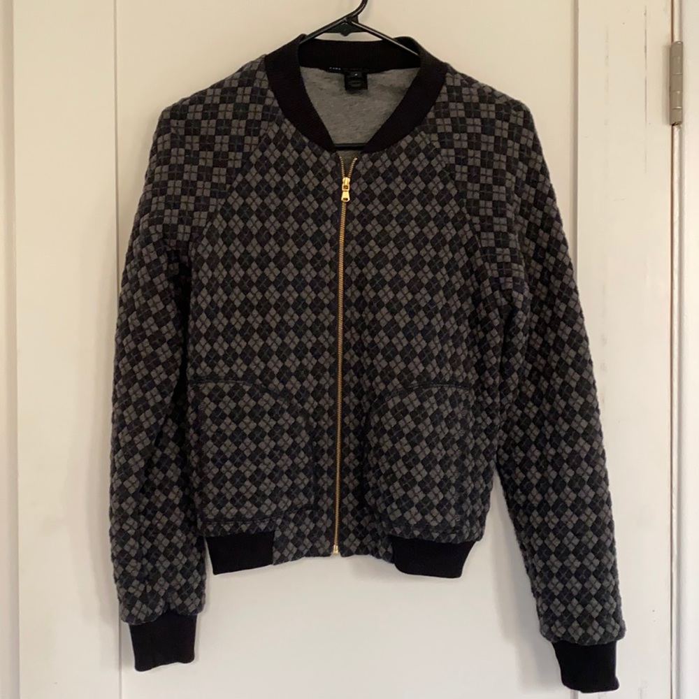 Marc by Marc Jacobs Charcoal Grey Quilted bomber jacket SIZE Small